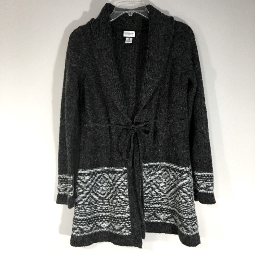 Motherhood Boho Wool Blend Cinch Waist Cardigan Sweater‎
